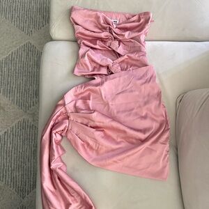 Satin Pink Strapless Dress
